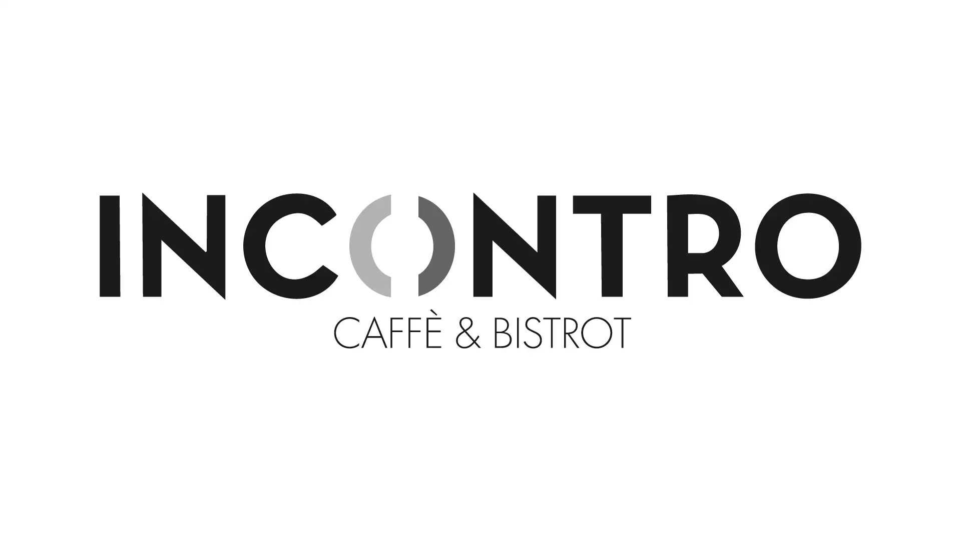 Λογότυπο Incontro Café – ασπρόμαυρη εκδοχή
