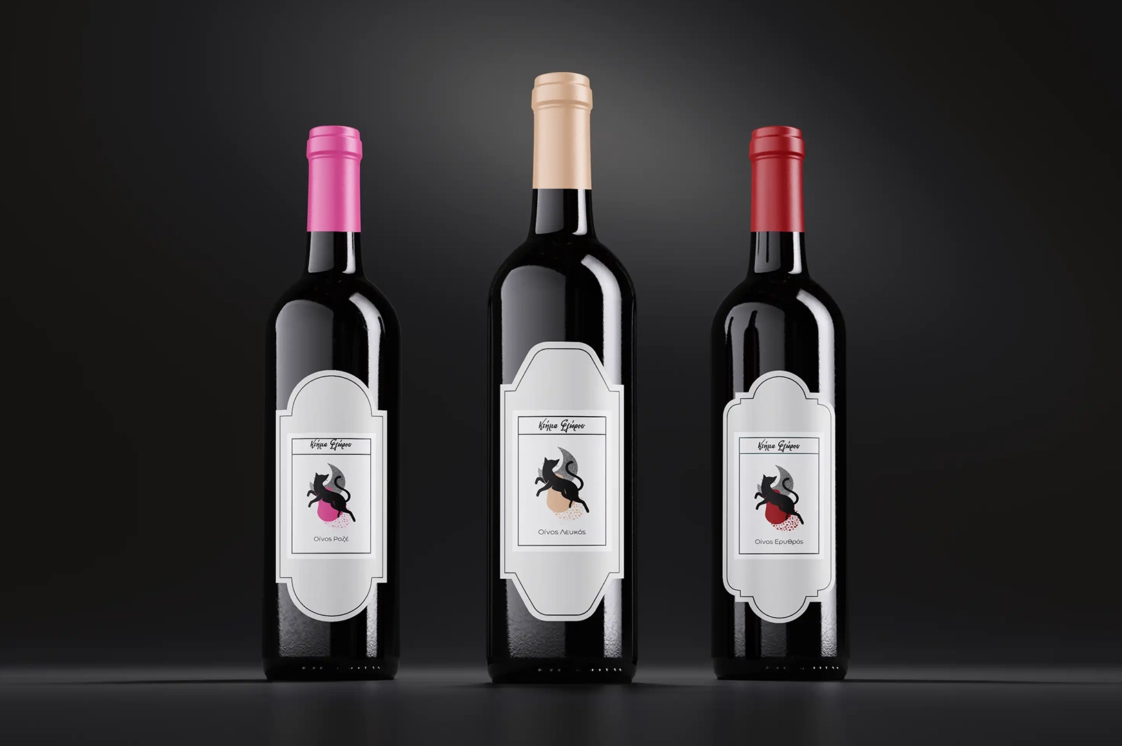 εφαρμογή ετικέτα κρασι απο square design studio branding Κτήμα Φλώρου