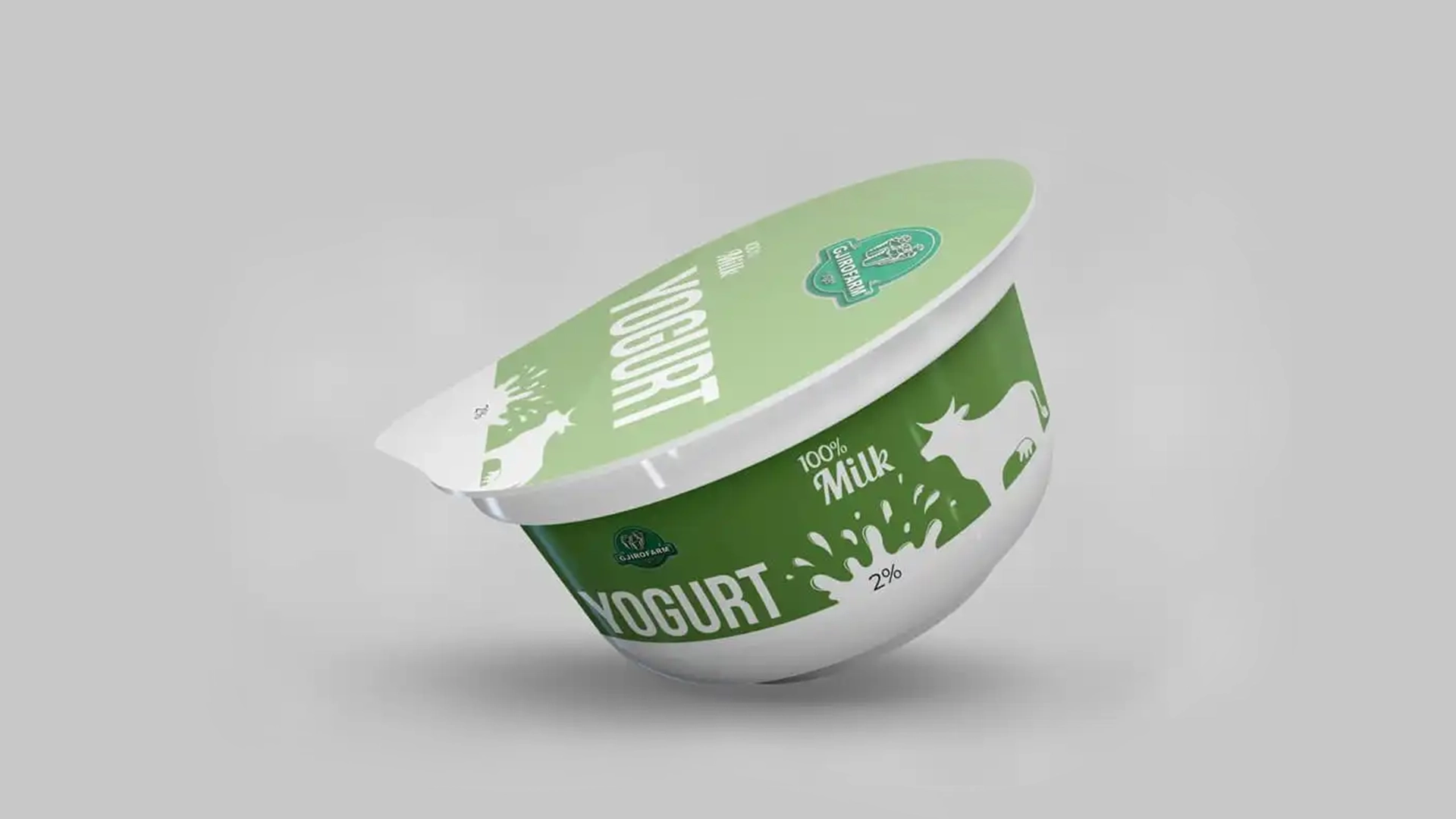 Σχεδιασμός συσκευασίας γιαούρτι 2% – minimal packaging με μοντέρνα εικονογράφηση, από το Square Design Studio