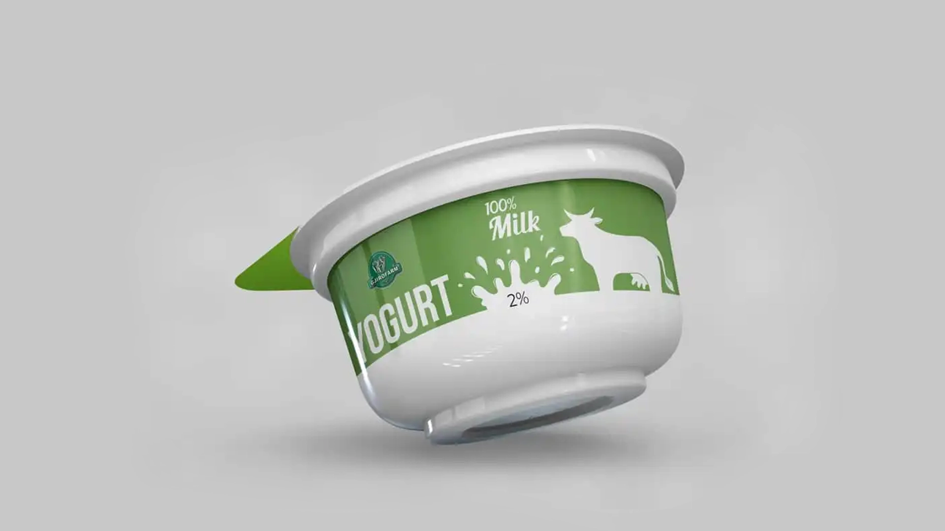 Σχεδιασμός συσκευασίας γιαούρτι 2% – minimal packaging με μοντέρνα εικονογράφηση, από το Square Design Studio